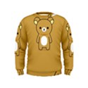 Bear Minimalist Animals Brown White Smile Face Kids  Sweatshirt View1