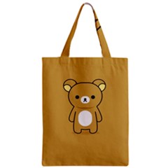 Bear Minimalist Animals Brown White Smile Face Zipper Classic Tote Bag by Alisyart