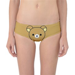 Bear Minimalist Animals Brown White Smile Face Classic Bikini Bottoms by Alisyart