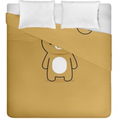 Bear Minimalist Animals Brown White Smile Face Duvet Cover Double Side (king Size)