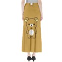 Bear Minimalist Animals Brown White Smile Face Maxi Skirts View2