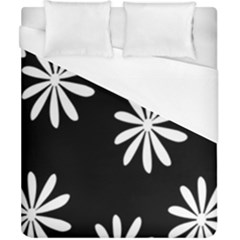 Black White Giant Flower Floral Duvet Cover (california King Size)