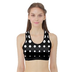 Circle Masks White Black Sports Bra With Border