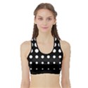 Circle Masks White Black Sports Bra with Border View1