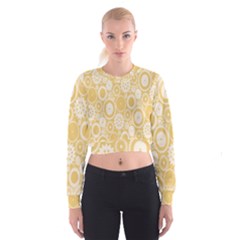Wheels Star Gold Circle Yellow Women s Cropped Sweatshirt by Alisyart