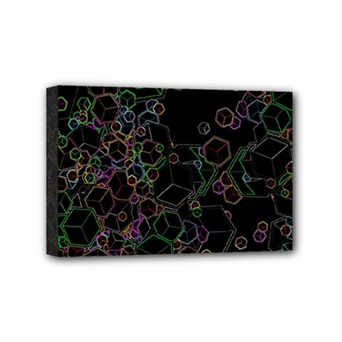 Boxs Black Background Pattern Mini Canvas 6  X 4 