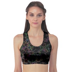 Boxs Black Background Pattern Sports Bra