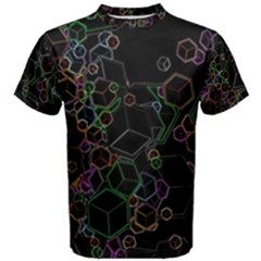 Boxs Black Background Pattern Men s Cotton Tee