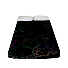 Boxs Black Background Pattern Fitted Sheet (Full/ Double Size)