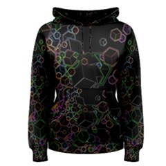 Boxs Black Background Pattern Women s Pullover Hoodie