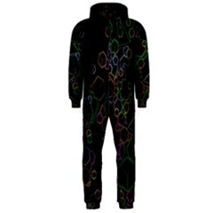 Boxs Black Background Pattern Hooded Jumpsuit (Men) 