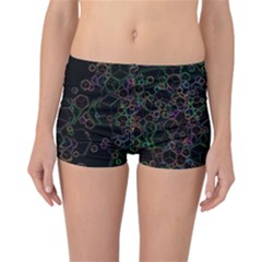 Boxs Black Background Pattern Reversible Bikini Bottoms