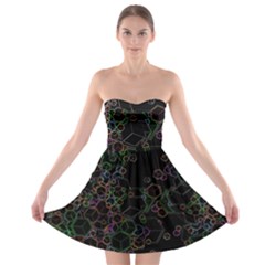 Boxs Black Background Pattern Strapless Bra Top Dress