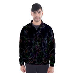 Boxs Black Background Pattern Wind Breaker (Men)