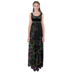 Boxs Black Background Pattern Empire Waist Maxi Dress