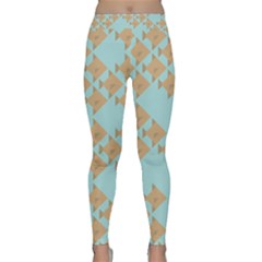 Fish Animals Brown Blue Line Sea Beach Classic Yoga Leggings by Alisyart