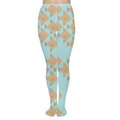 Fish Animals Brown Blue Line Sea Beach Women s Tights by Alisyart