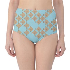 Fish Animals Brown Blue Line Sea Beach High-waist Bikini Bottoms by Alisyart