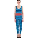 Fish Line Sea Beach Swim Red Blue OnePiece Catsuit View1