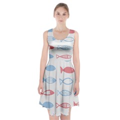 Fish Swim Sea Beach Red Blue White Racerback Midi Dress by Alisyart