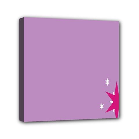 Purple Flagred White Star Mini Canvas 6  X 6 