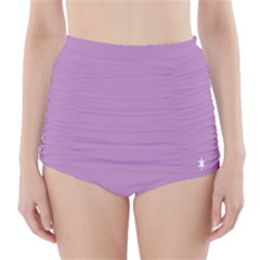 Purple Flagred White Star High-waisted Bikini Bottoms