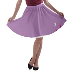 Purple Flagred White Star A-line Skater Skirt by Alisyart