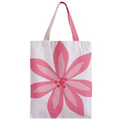 Pink Lily Flower Floral Zipper Classic Tote Bag by Alisyart