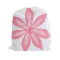 Pink Lily Flower Floral Drawstring Pouches (xxl) by Alisyart