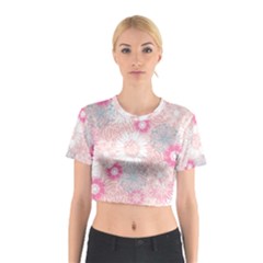 Flower Floral Sunflower Rose Pink Cotton Crop Top by Alisyart