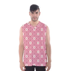 Pink Flower Floral Men s Basketball Tank Top by Alisyart