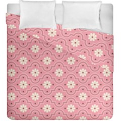 Pink Flower Floral Duvet Cover Double Side (king Size) by Alisyart
