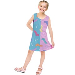 Socks Kids Blue Pink Yellow Purple Green Rainbow Kids  Tunic Dress by Alisyart