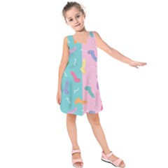 Socks Kids Blue Pink Yellow Purple Green Rainbow Kids  Sleeveless Dress by Alisyart