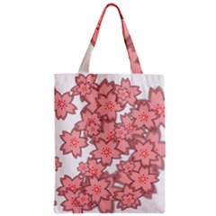 Flower Floral Pink Zipper Classic Tote Bag by Alisyart