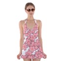 Flower Floral Pink Halter Swimsuit Dress View1