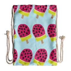 Watermelonn Red Yellow Blue Fruit Ice Drawstring Bag (large) by Alisyart