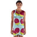 Watermelonn Red Yellow Blue Fruit Ice Wrap Front Bodycon Dress View1