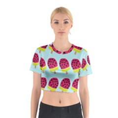 Watermelonn Red Yellow Blue Fruit Ice Cotton Crop Top