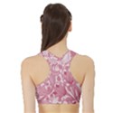 Vintage Style Floral Flower Pink Sports Bra with Border View2