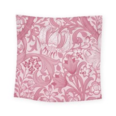 Vintage Style Floral Flower Pink Square Tapestry (small) by Alisyart