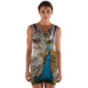 Indian Peacock Plumage Wrap Front Bodycon Dress View1