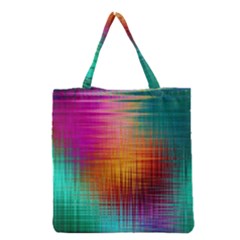 Colourful Weave Background Grocery Tote Bag by Simbadda