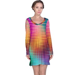 Colourful Weave Background Long Sleeve Nightdress by Simbadda