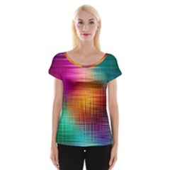 Colourful Weave Background Women s Cap Sleeve Top by Simbadda