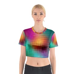 Colourful Weave Background Cotton Crop Top by Simbadda