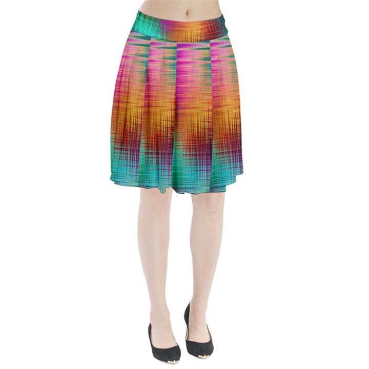 Colourful Weave Background Pleated Skirt