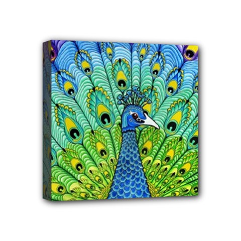Peacock Bird Animation Mini Canvas 4  X 4  by Simbadda