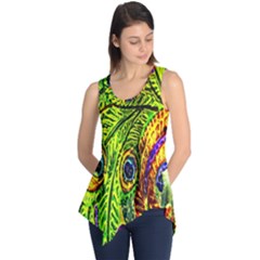 Peacock Feathers Sleeveless Tunic by Simbadda