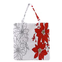 Poinsettia Flower Coloring Page Grocery Tote Bag